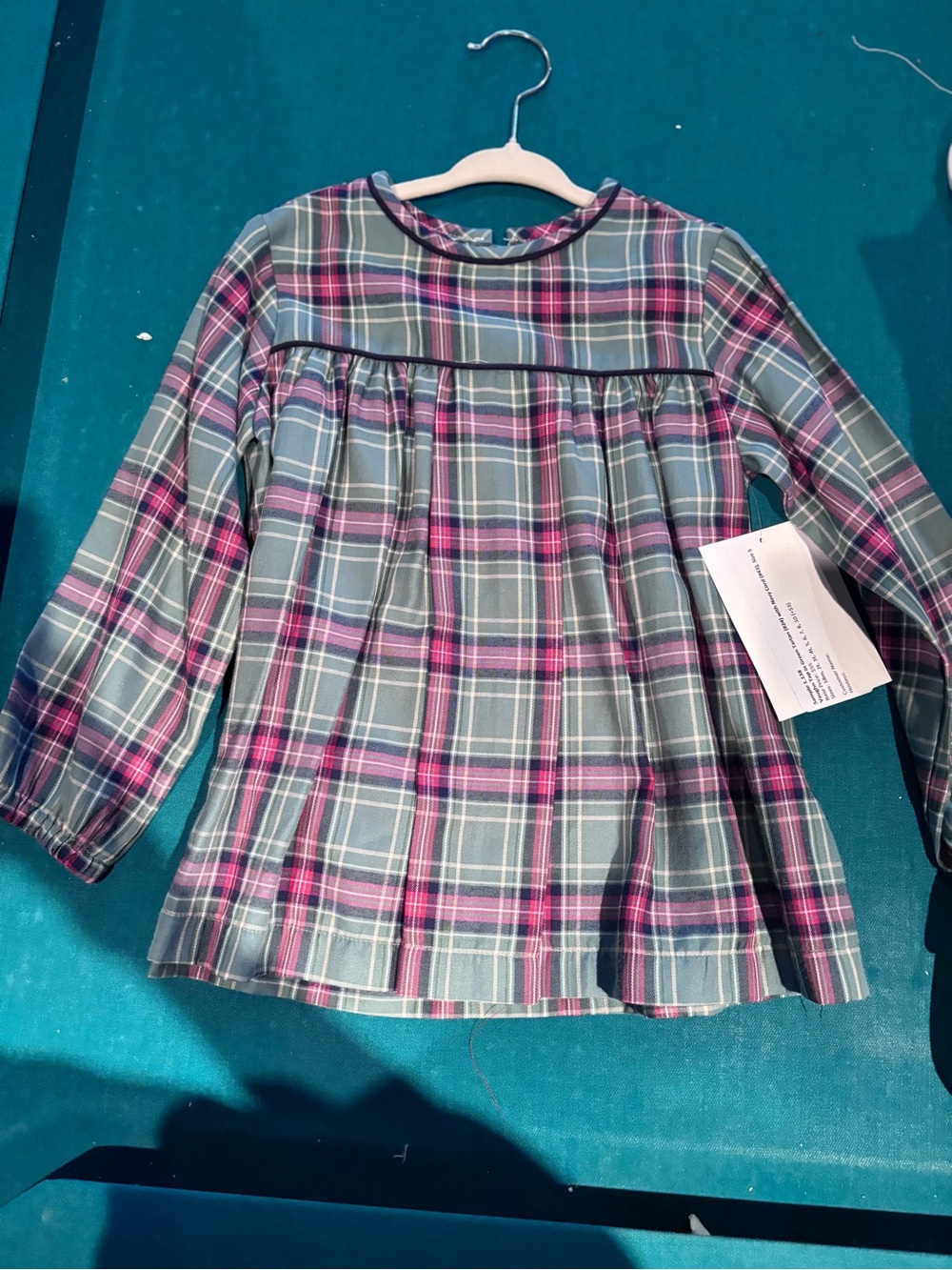Mary & Grace BOYS Plaid Long-Sleeve Peasant Top - red & Green